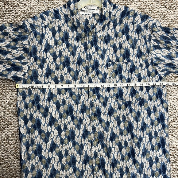 COLUMBIA RAYON LINEN LEAF PRINT MENS SHIRT SIZE MEDIUM - Picture 8 of 9